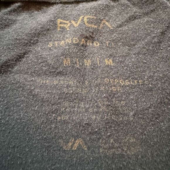 RVCA Men’s Faded Black T-Shirt Camo Graphic Logo Size Medium Standard Fit - Picture 6 of 13